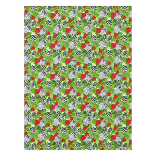 Nappe Chouette en roses rouges (Devant)