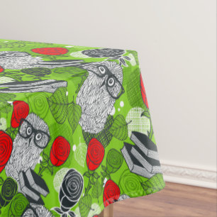 Nappe Chouette en roses rouges