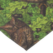 Nappe Chouettes dans le chêne, vert et marron (Angle)
