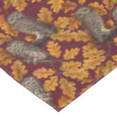 Nappe Chouettes d'automne sur rouge foncé (Angle)