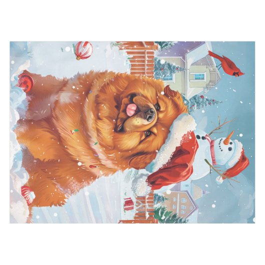 Nappe Chow Chow Winter Wonderland Noël Joie (Devant (Horizontal))