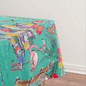 Nappe Chrétiens tropicaux avec Père Noël et Flamants ros (In Situ)