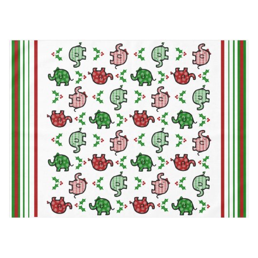 Nappe Christmas Elephant Pattern Tablecloth (Devant (Horizontal))