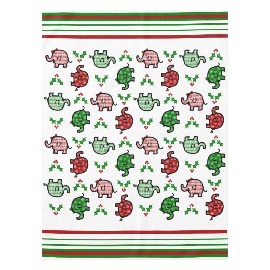 Nappe Christmas Elephant Pattern Tablecloth (Devant)