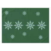 Nappe Christmas Green Tablecloth with Snowflake Pattern (Devant (Horizontal))