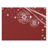Nappe Christmas Party White Ornaments Stars Red Elegant (Devant (Horizontal))