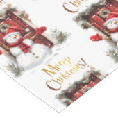 Nappe Christmas Snowman Gold Joyeux Noël Texte (Angle)