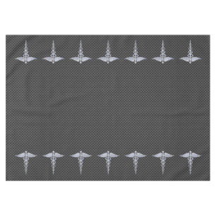 Nappe Chrome Caduceus Médicale Symbole fibre de carbone 