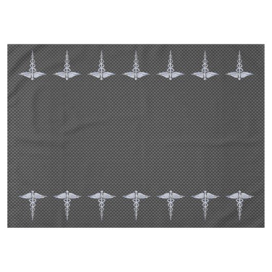 Nappe Chrome Caduceus Médicale Symbole fibre de carbone (Devant (Horizontal))