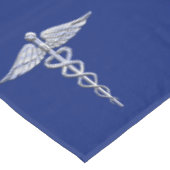 Nappe Chrome Comme Caduceus Symbole Médicale sur Marine  (Angle)