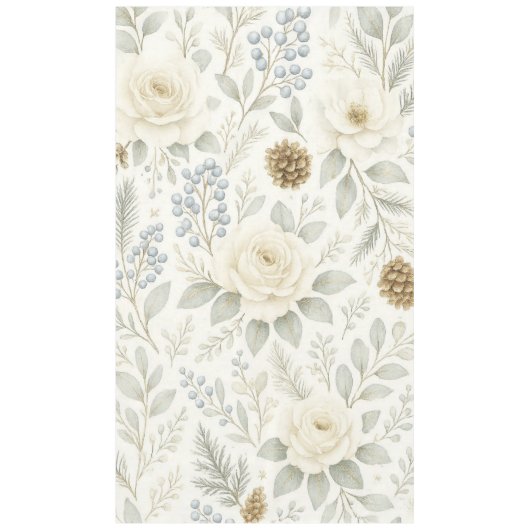 Nappe Chuchotement d'hiver Fleurs & Cônes de pin (Devant)