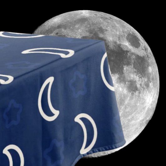 Nappe Ciel Étoilé & Lune – Bleu Nuit