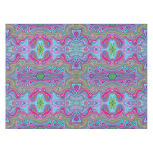 Nappe Ciel ondulé bleu motif multicolore trippy