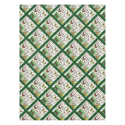 Nappe Cinq oiseaux de Noël (Devant)