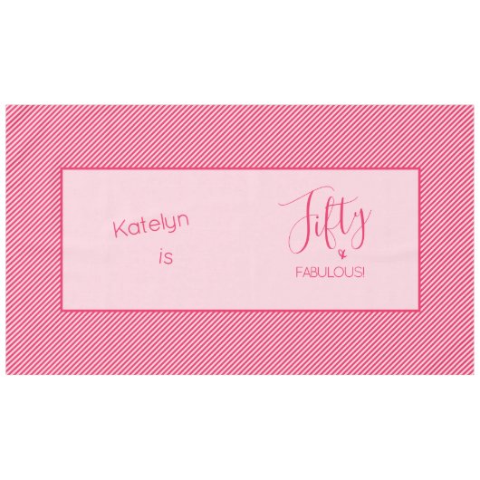 Nappe Cinquante et FABULEUX ! Grilles encadrées roses pe (Devant (Horizontal))