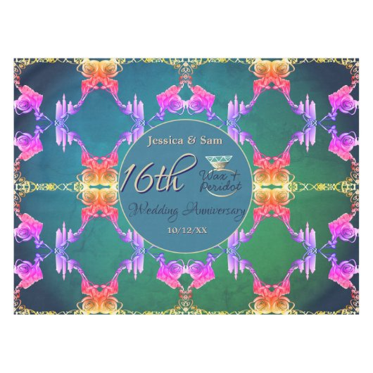 Nappe Cire de 16e anniversaire, Fleur de Statice (Devant (Horizontal))