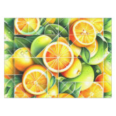 Nappe Citron Orange Botanique Citrus Géométrique (Devant (Horizontal))
