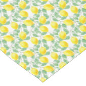 Nappe Citrons à l'aquarelle feuilles blanches mariage (Angle)