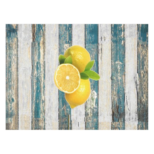 Nappe Citrons rustiques (bleus) (Devant (Horizontal))