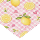 Nappe Citrons sur gingham rose (Angle)