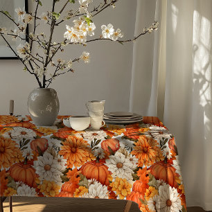 Nappe Citrouille floral automne