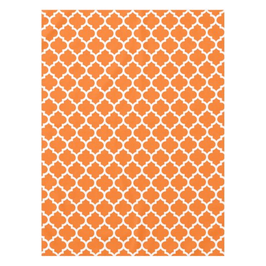 Nappe Citrouille Orange What Marocain Quatrefoil Motif # (Devant)