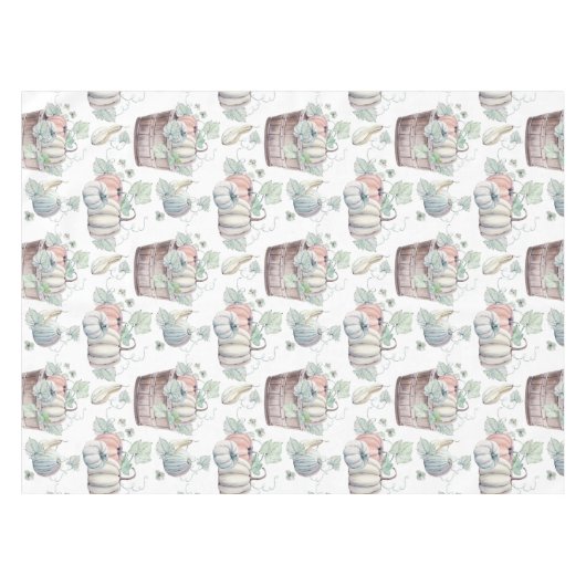 Nappe Citrouilles dans le seau en bois dans des aquarell (Devant (Horizontal))