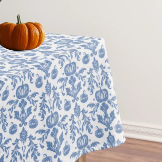 Nappe Citrouilles d'automne bleues et blanches de style 