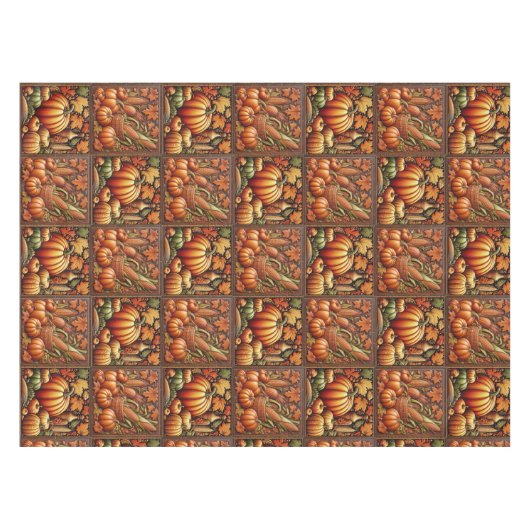 Nappe Citrouilles d'automne Fêtes de Thanksgiving (Devant (Horizontal))