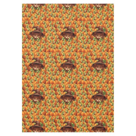 NAPPE CITROUILLES DE THANKSGIVING CHAT MIGNON (Devant)