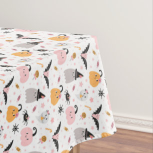 Nappe Citrouilles d'Halloween, araignées, fantômes, chau