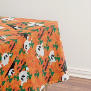 Nappe Citrouilles fantomatiques d'Halloween ensorcelées