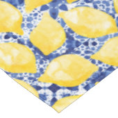 Nappe Citrus citron Aquarelle Bleu Carrelage méditerrané (Angle)