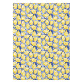 Nappe Citrus citron Aquarelle Bleu Carrelage méditerrané (Devant)