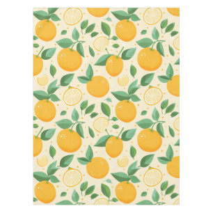 Nappe Citrus citron jaune motif de fruits tropicaux