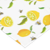 Nappe Citrus, citrons, abeilles été motif court  (Angle)