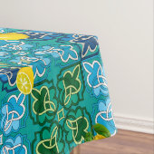 Nappe Citrus, citrons, vert, tuiles bleues, art d'été (In Situ)
