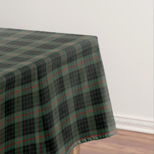 Nappe Clan tartan écossais vert-foncé et noir de Gunn