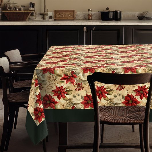 Nappe Classic Christmas Flowers Tablecloth Cozy Style