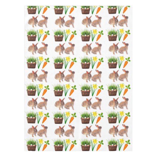 Nappe Classic Pâques Rabbit Collage Fête de Vacances (Devant)
