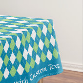 Nappe Classic Retro Blue Lime Green Jacquard Diamond (In Situ)