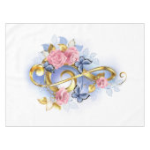 Nappe Clé de sol avec roses roses (Devant (Horizontal))