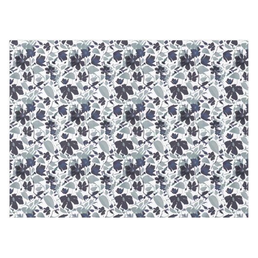 Nappe Clematis Fleurs Bleu Gris Motif Accueil Décor (Devant (Horizontal))