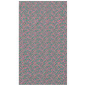 Nappe Clematis rose, rouge, orange floral sur bleu profo (Devant)