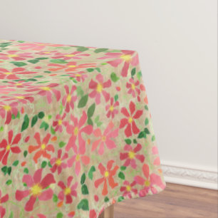 Nappe Clematis rose, rouge, Orange motif floral sur la f
