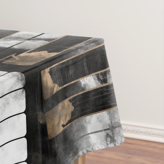 Nappe Clés et notes de piano - aquarelle et or (In Situ)