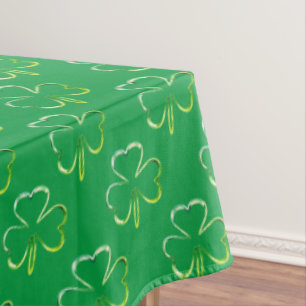 Nappe Clochers Shamrock Green Motif Irish St Patrick