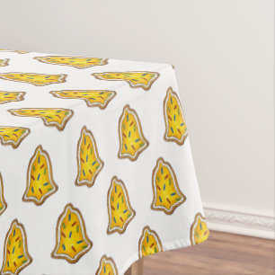 Nappe Cloches jaunes arrosent le biscuit Noël de Noël