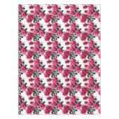 Nappe Clustered Red And Pink Roses On A Stark White  (Devant)