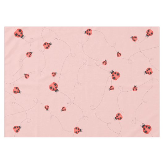 Nappe Coccinelles rose à l'aquarelle (Devant (Horizontal))
